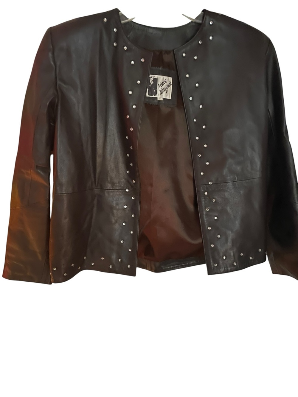 Venee New York Vintage Studded Leather Jacket - Size Medium - Moto Chic - Picture 5 of 11